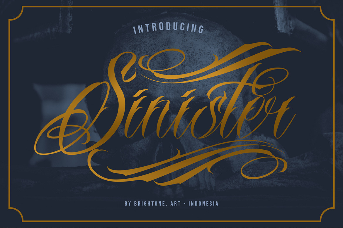 Sinister preview: distinctive handwritten tattoo font