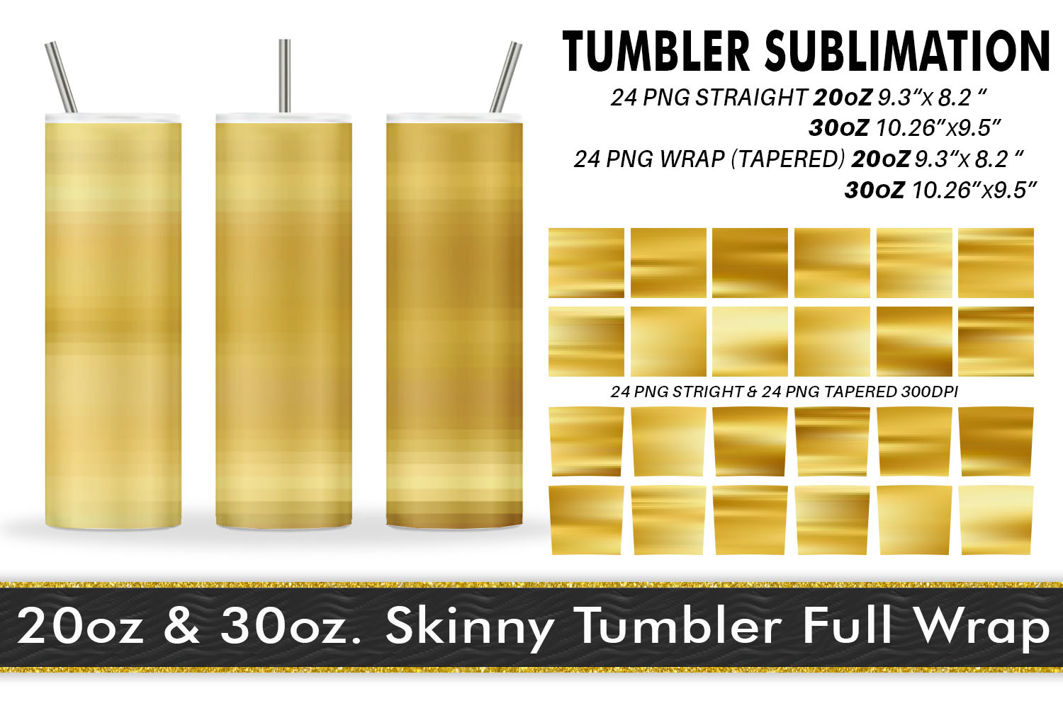 Sublimation Tumbler Gold Striped Graphic by Artnoy · Creative Fabrica