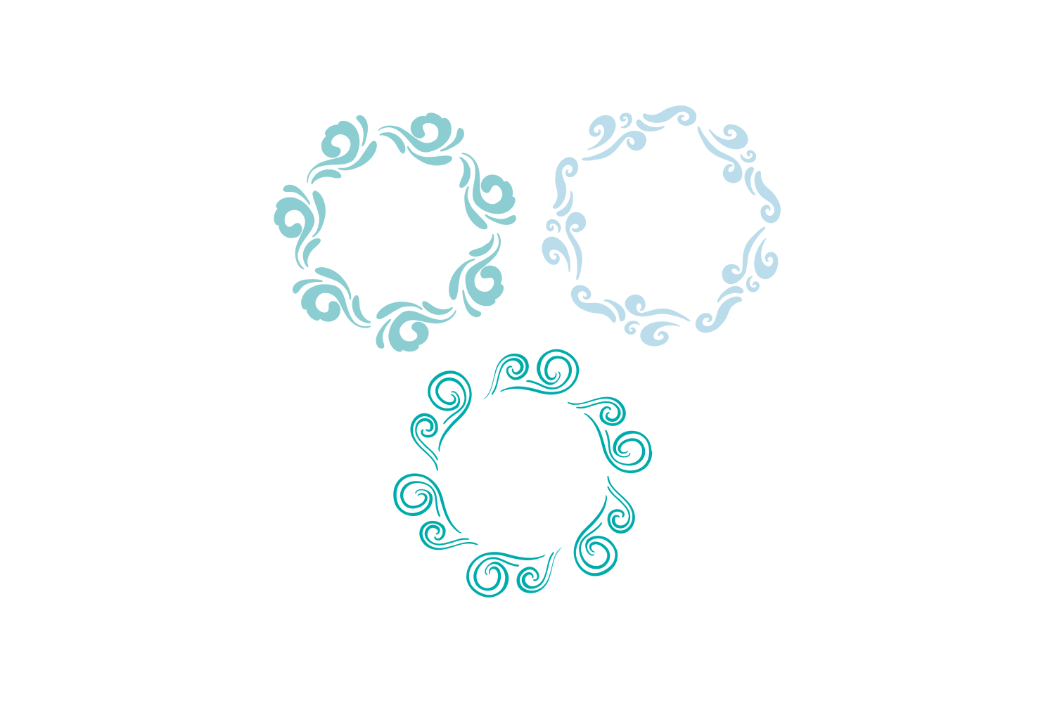 Waves Monogram Frames Graphic by CraftBundles · Creative Fabrica