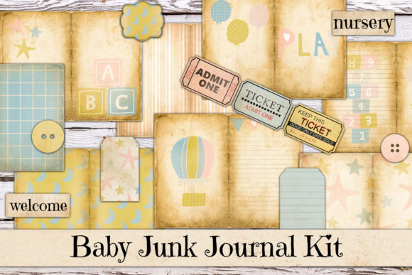 Pastel Vintage Baby Junk Journal Kit