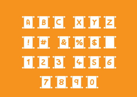 Play Scroll Font PNG with transparent background - Preview 1