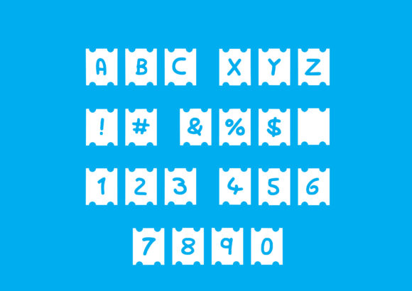 Play Ticket Font PNG with transparent background - Preview 1