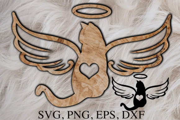 Angel Wings SVG pet CAT loss cut file for Cricut and laser
