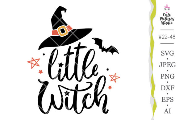 Little Witch Cricut Halloween Kids Svg Graphics