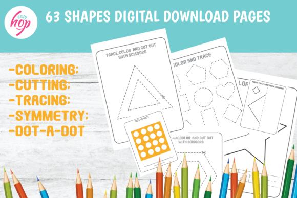 63 Shapes Pages Preschool Set