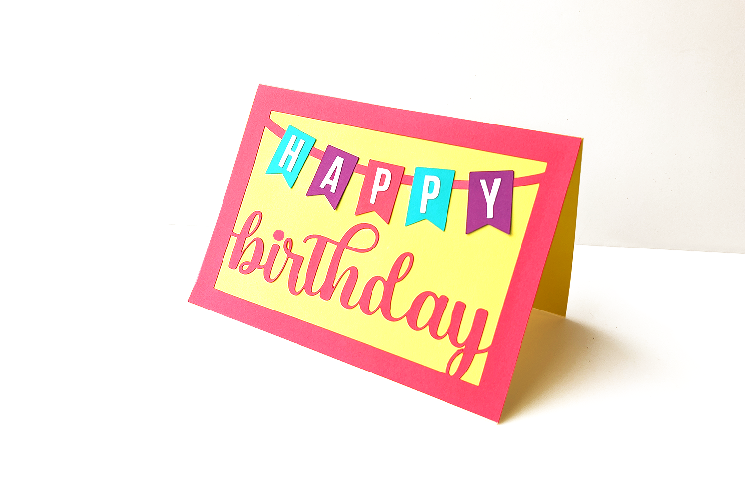 Happy Birthday Banner Flag Card SVG