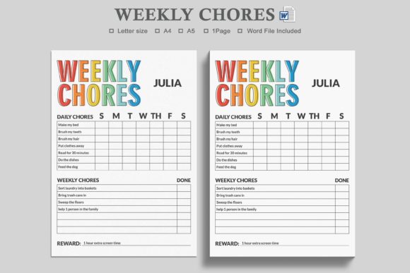 Kids Chore Chart,Chore List
