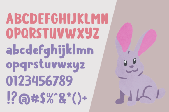 Sleepy Rabbit Font PNG with transparent background - Preview 4