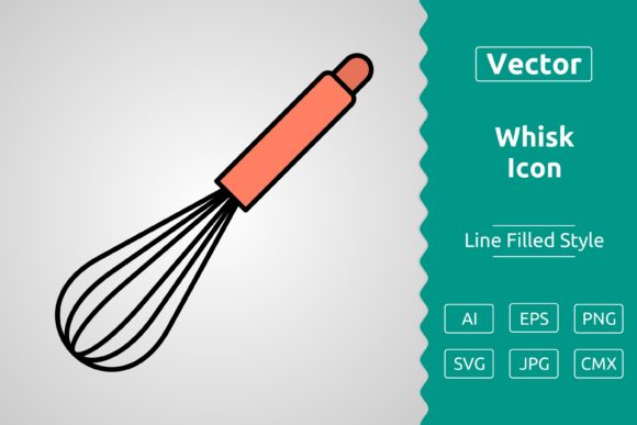 Vector Whisk Filled Outline Icon