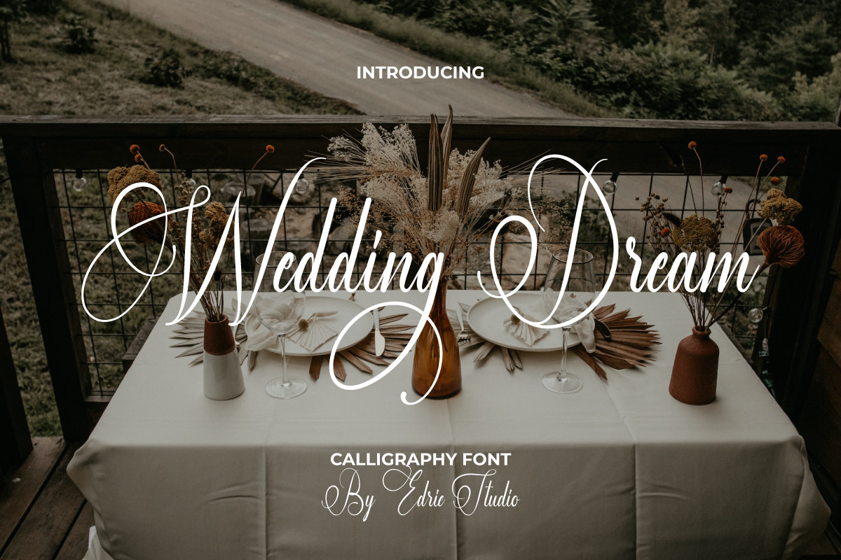 Wedding Dream handwritten script font invitations thank you cards logos