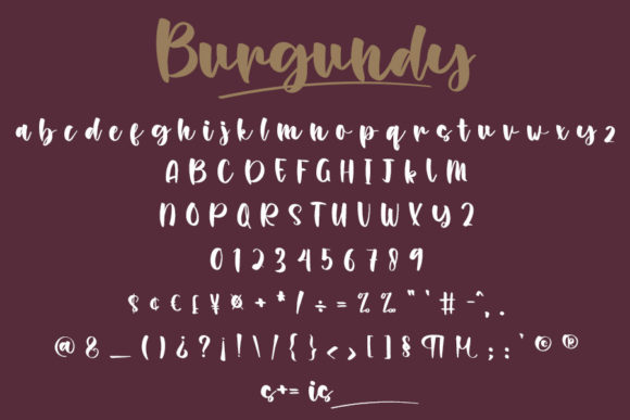 Burgundy Font - Preview 3