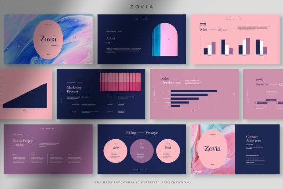 Preview of Infographic Statistics Presentation business report presentation template