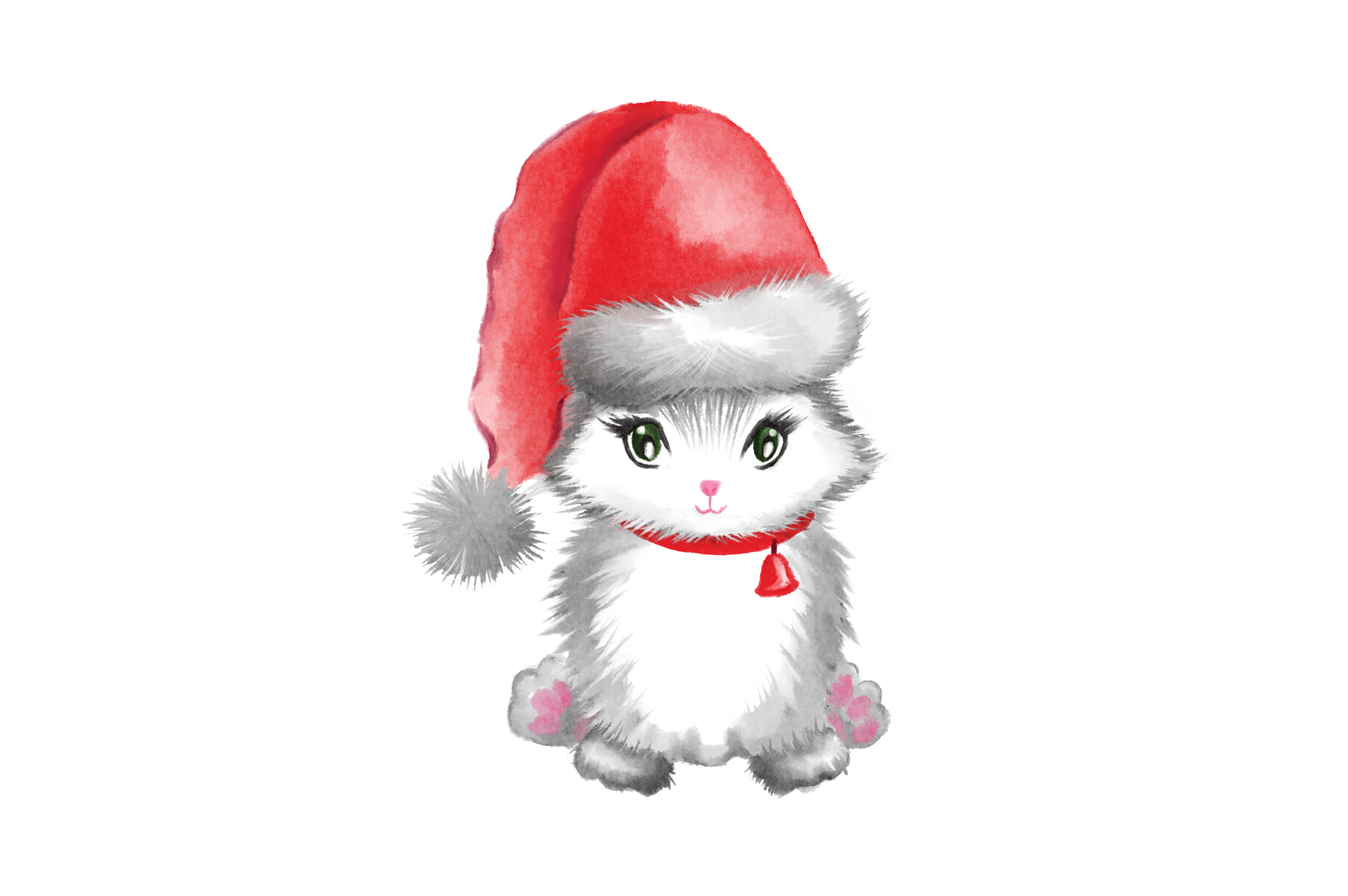 Watercolor Christmas Cat SVG Cut file by Creative Fabrica Crafts ...
