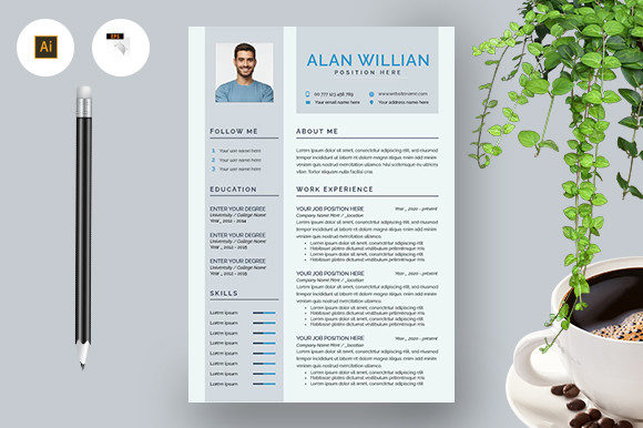 Creative Resume Layout Gráfico Modelos de Impressão Por ResumePage