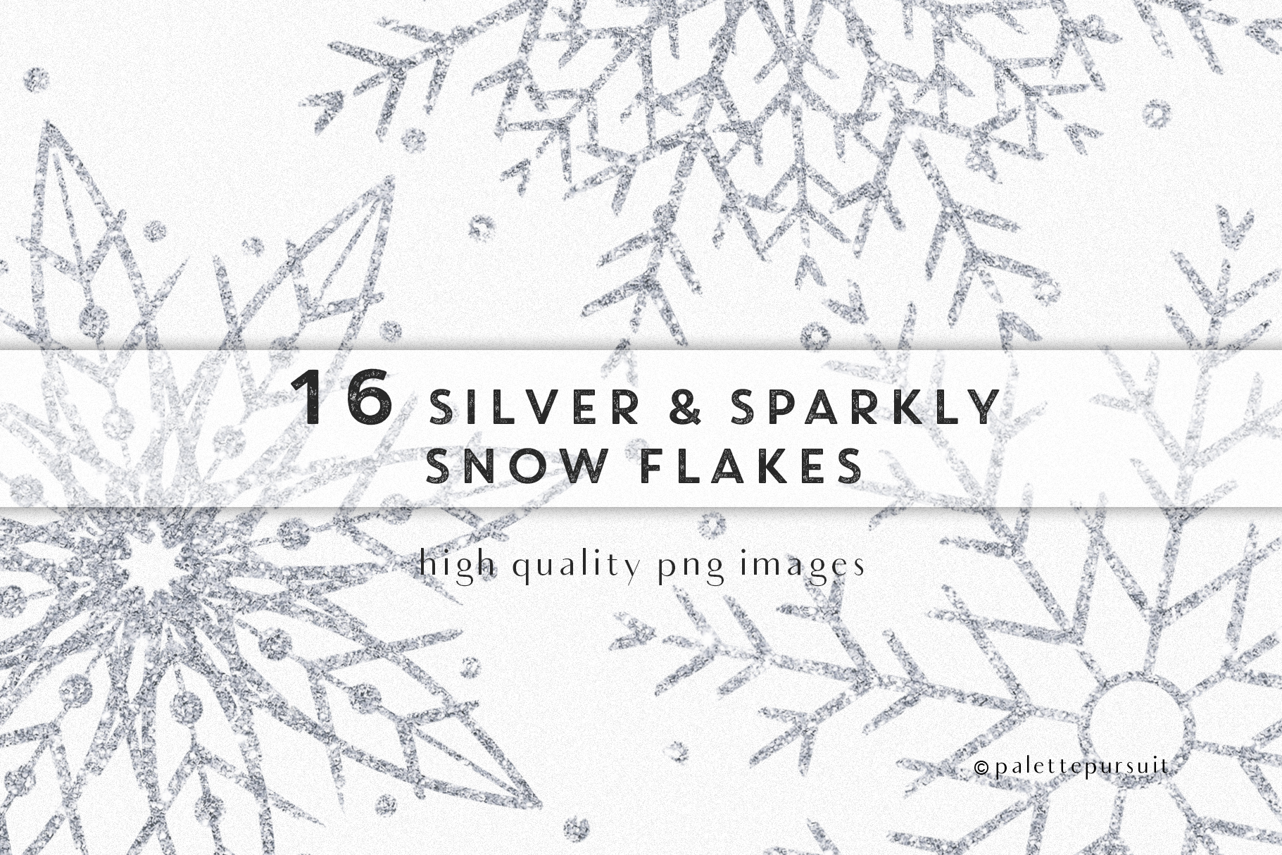 Silver Glitter Snowflakes Clipart