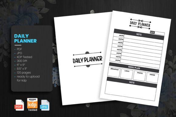 Simple Daily Planner in Letter Size Grafik KDP-Interieurs Von Design Basket