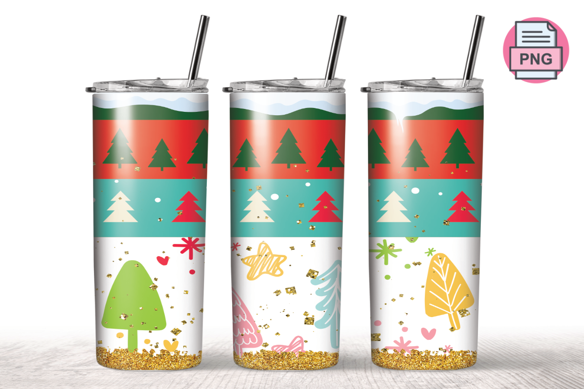20 Oz Skinny Tumbler Christmas Tree Graphic by sasikharn · Creative Fabrica