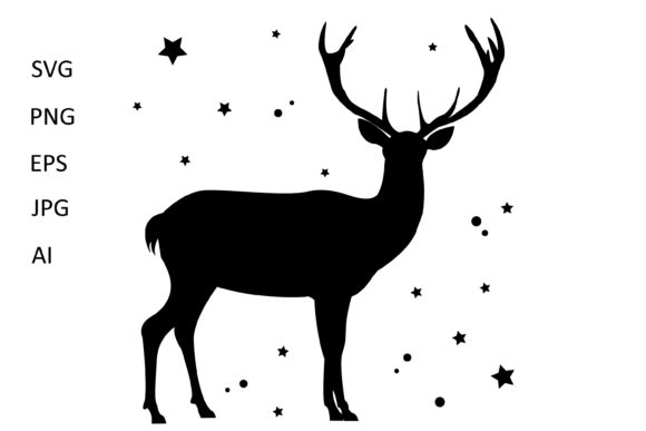 Christmas Reindeer, Deer Silhouette Graphic Print Templates By TanySLDesigns