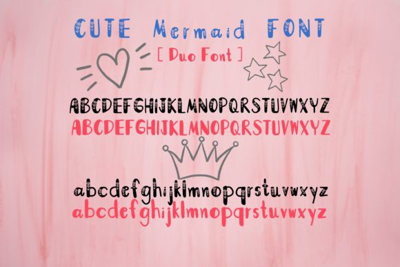 Cute Mermaid Font PNG with transparent background - Preview 5