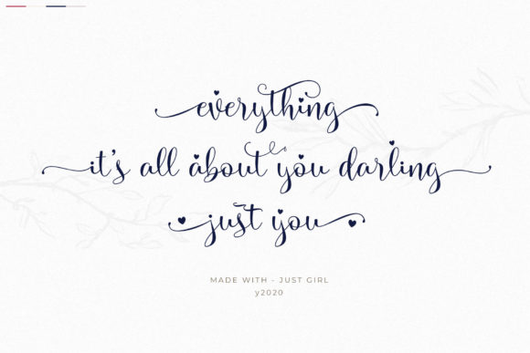 Just Girl Font PNG with transparent background - Preview 1