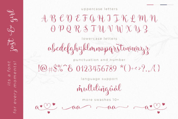Just Girl Font PNG with transparent background - Preview 4