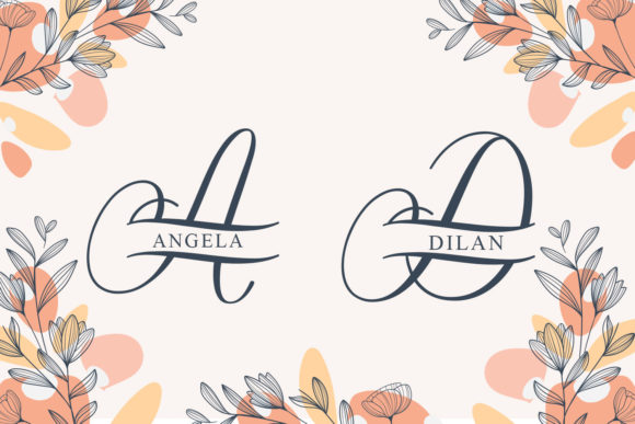 Melisa Monogram Font Font PNG with transparent background - Preview 1