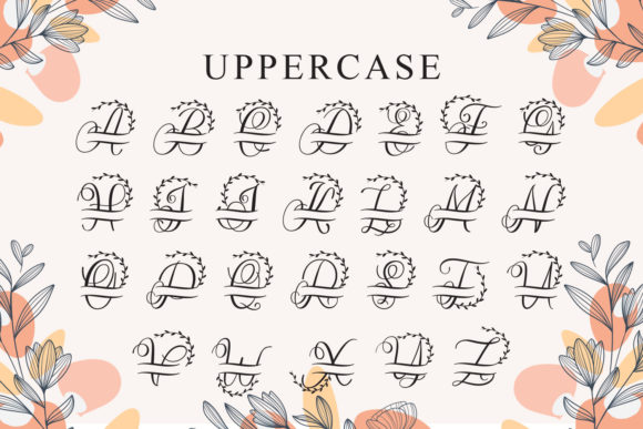 Melisa Monogram Font Font PNG with transparent background - Preview 4