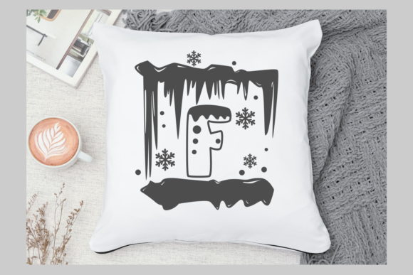 Monogram Snow Melting Font PNG with transparent background - Preview 2