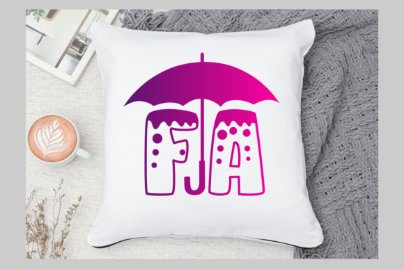 Monogram Umbrella Font PNG with transparent background - Preview 2