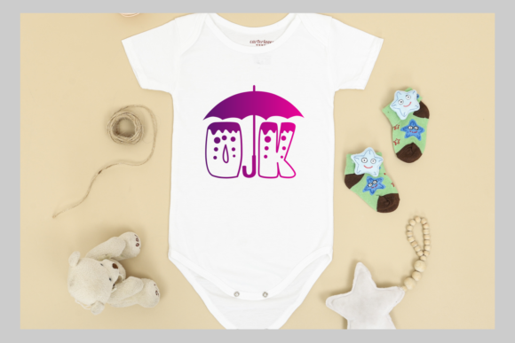 Monogram Umbrella Font PNG with transparent background - Preview 3