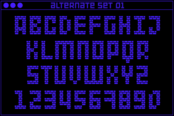 MultiType Brick Display Narrow Font PNG with transparent background - Preview 2