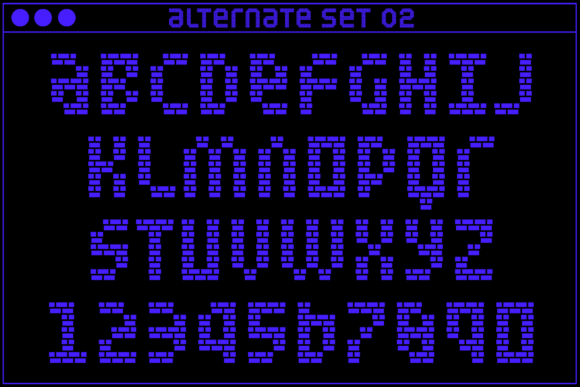 MultiType Brick Display Narrow Font PNG with transparent background - Preview 3