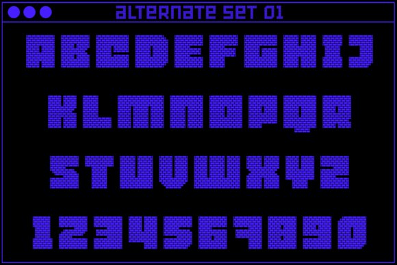 MultiType Brick Wall Font PNG with transparent background - Preview 2