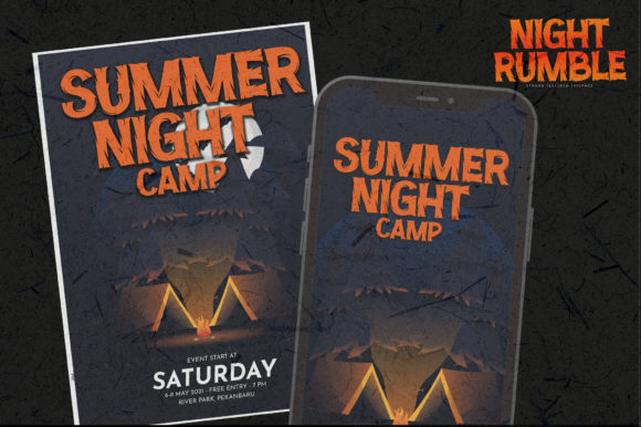 Night Rumble Font PNG with transparent background - Preview 2
