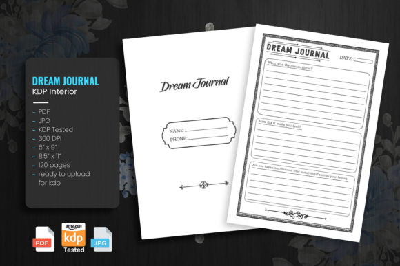 Dream Journal Notebook KDP Interior Grafik KDP-Interieurs Von Design Basket