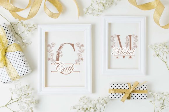 Flower Bloom Line Monogram Font - Preview 2
