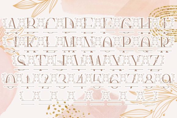 Flower Bloom Line Monogram Font - Preview 3