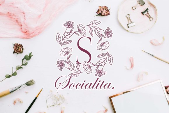Flower Bloom Monogram Font PNG with transparent background - Preview 2