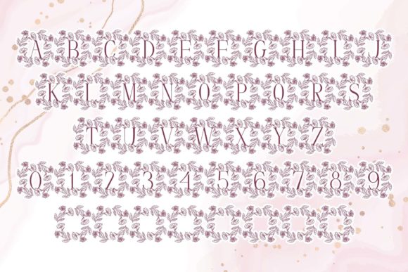 Flower Bloom Monogram Font PNG with transparent background - Preview 3