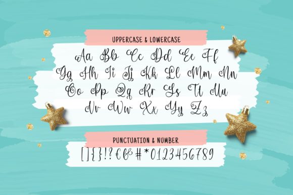 Lovelia Stars Font PNG with transparent background - Preview 4