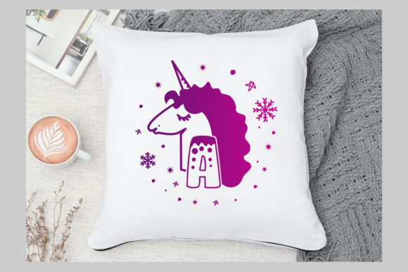 Monogram Winter Unicorn Font PNG with transparent background - Preview 2