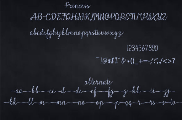 Princess Lily Font PNG with transparent background - Preview 5