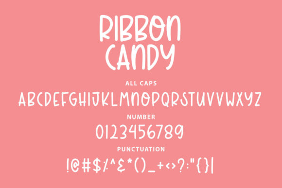 Ribbon Candy Font PNG with transparent background - Preview 2
