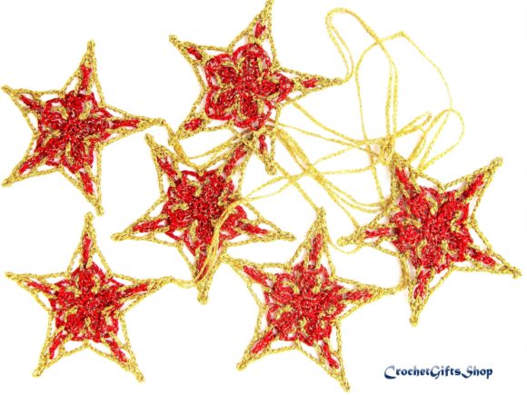 Sparkling Christmas Star Crochet Ornament Pattern