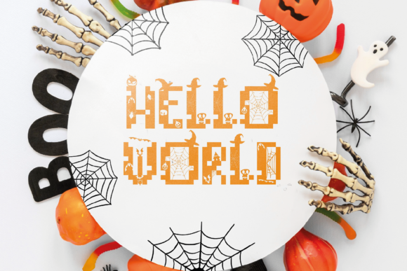 Pixelart Halloween Font PNG with transparent background - Preview 2