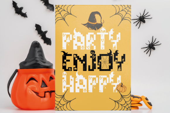 Pixelart Halloween Font PNG with transparent background - Preview 5