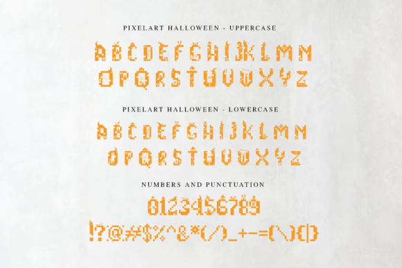 Pixelart Halloween Font PNG with transparent background - Preview 6