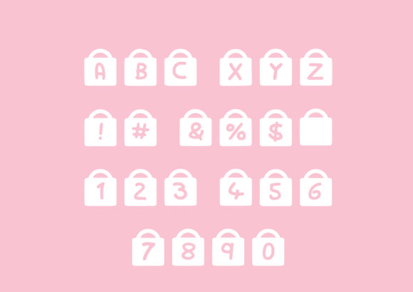 Play Shopping Bag Font PNG with transparent background - Preview 1