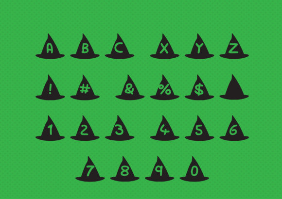 Play Witches Hat Font PNG with transparent background - Preview 1