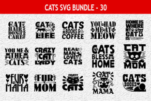 Cats 30 Quotes Designs Bundle Graphic by SVG Art · Creative Fabrica